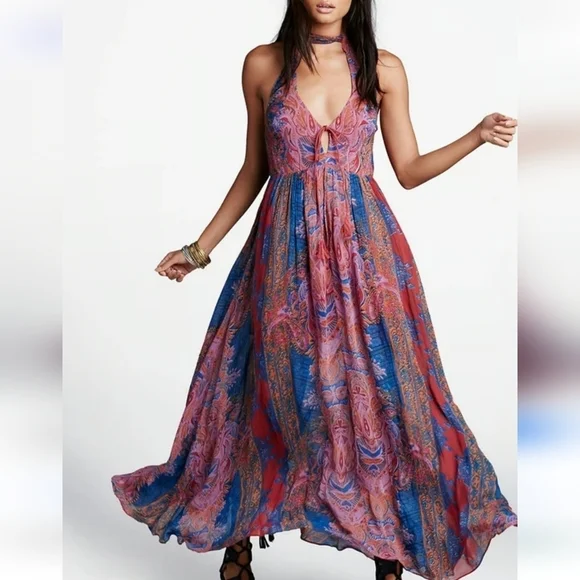 Free People Unattainable Mixed Print Maxi Dress - Picture 3 of 3